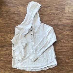 Patagonia Hoodie 3/4 Button Pullover Grey Small Kangaroo Pocket Hood